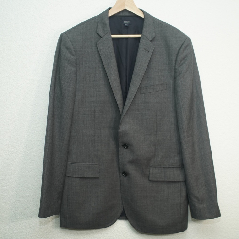 J Crew Ludlow Jacket Blazer Solid Dark Gray Italian Wool 2-Button Suit 42L